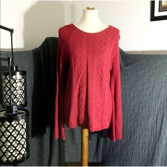 Michael Stars NWT Enjoy! Red Knit Sweater Size L - Picture 1 of 12